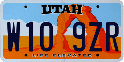 UT license plate W109ZR