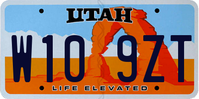 UT license plate W109ZT