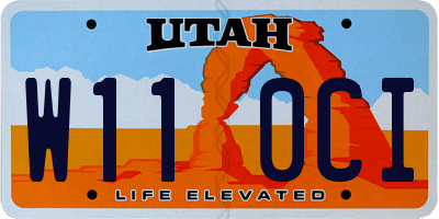 UT license plate W110CI