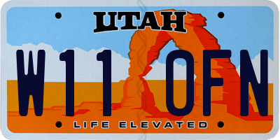 UT license plate W110FN