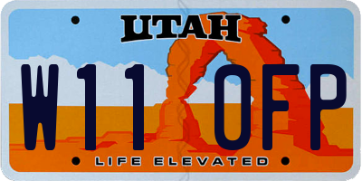 UT license plate W110FP