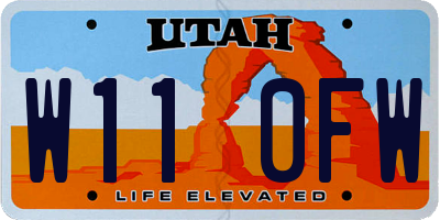 UT license plate W110FW