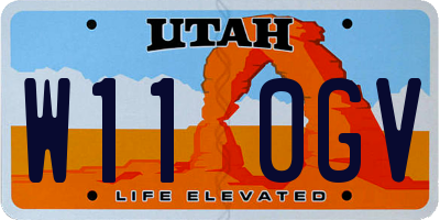 UT license plate W110GV