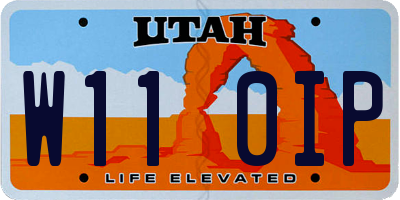 UT license plate W110IP