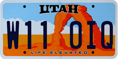 UT license plate W110IQ