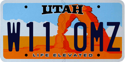UT license plate W110MZ