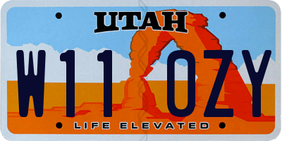 UT license plate W110ZY