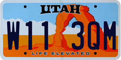 UT license plate W113QM