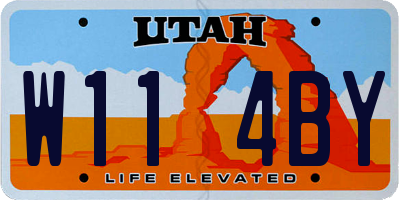 UT license plate W114BY