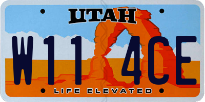 UT license plate W114CE