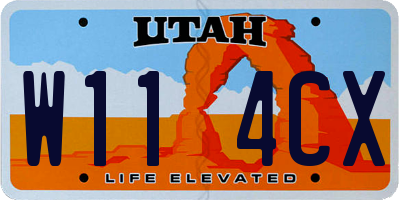 UT license plate W114CX