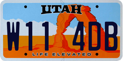 UT license plate W114DB