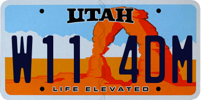 UT license plate W114DM