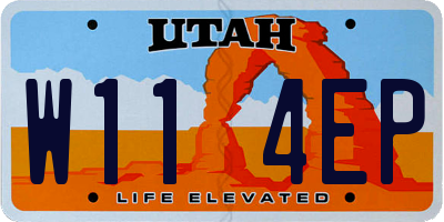 UT license plate W114EP