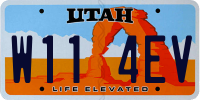 UT license plate W114EV
