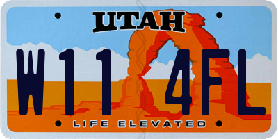 UT license plate W114FL