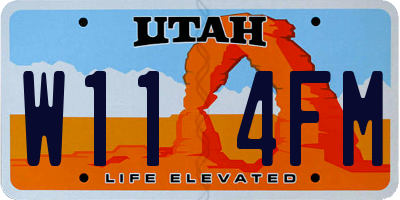 UT license plate W114FM