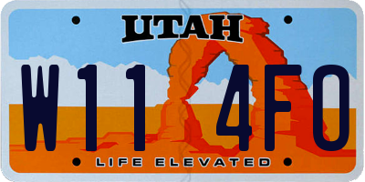 UT license plate W114FO
