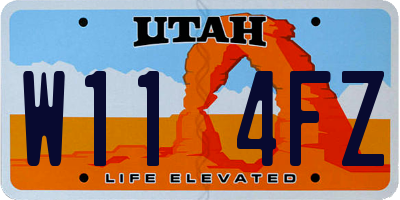 UT license plate W114FZ