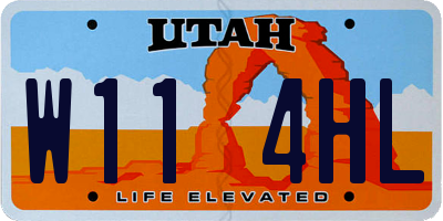 UT license plate W114HL