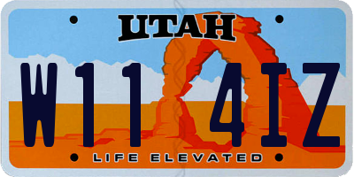 UT license plate W114IZ