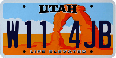 UT license plate W114JB