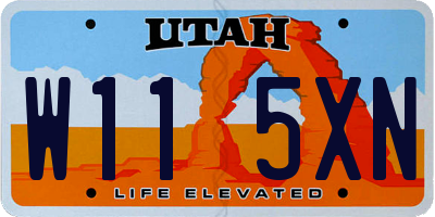 UT license plate W115XN