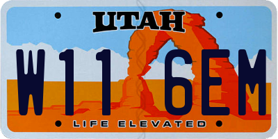 UT license plate W116EM