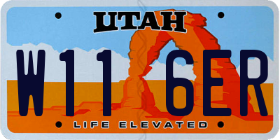 UT license plate W116ER