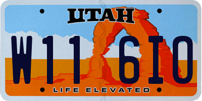 UT license plate W116IO