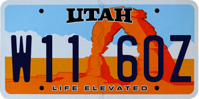 UT license plate W116OZ