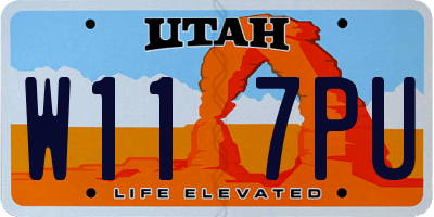 UT license plate W117PU