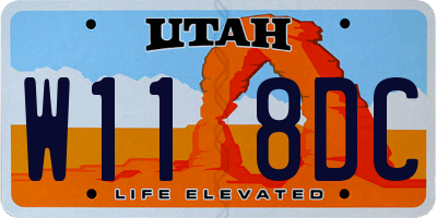 UT license plate W118DC