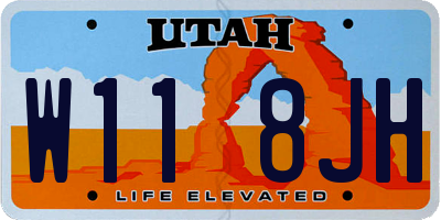 UT license plate W118JH