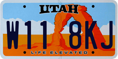 UT license plate W118KJ