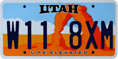 UT license plate W118XM