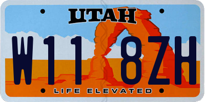 UT license plate W118ZH