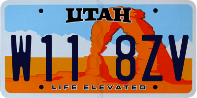 UT license plate W118ZV
