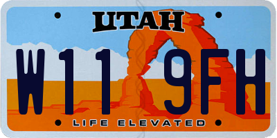 UT license plate W119FH