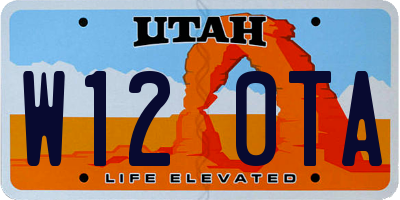 UT license plate W120TA