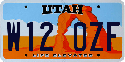 UT license plate W120ZF