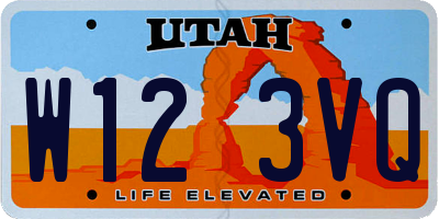 UT license plate W123VQ