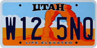 UT license plate W125NQ