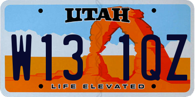 UT license plate W131QZ