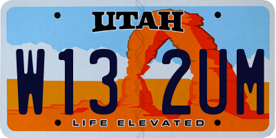UT license plate W132UM