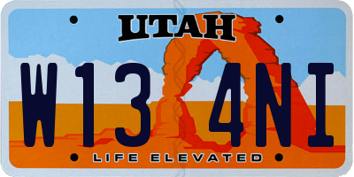 UT license plate W134NI