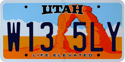 UT license plate W135LY