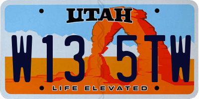 UT license plate W135TW