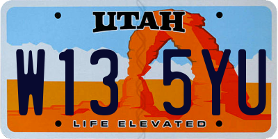 UT license plate W135YU