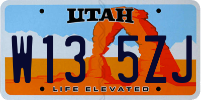 UT license plate W135ZJ